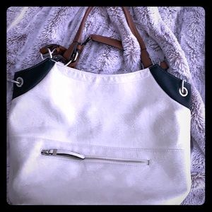 Cream colored buckle purse